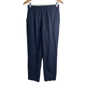 Everlane Pants Size 4 The Italian Go Weave Easy Pant Navy Blue 100% Wool Career